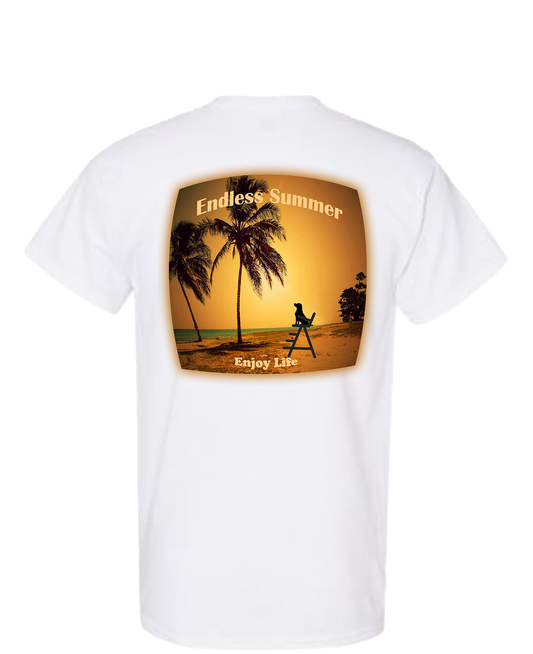 ENJOY LIFE T-SHIRT 100% PRESHRUNK COTTON- ENJOY LIFE. ENDLESS SUMMER.