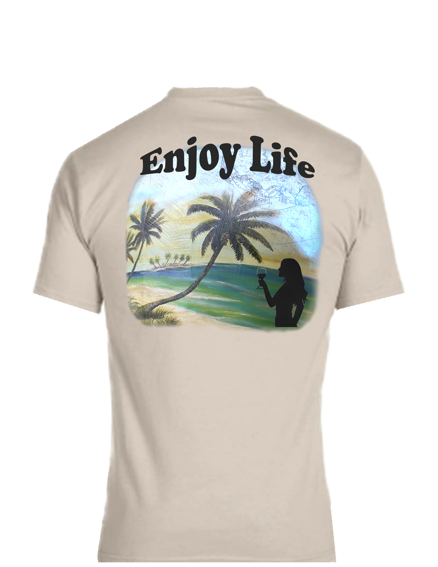 ENJOY LIFE T-SHIRT 100% PRESHRUNK COTTON- ENJOY LIFE. GIRL DAYDREAMING.