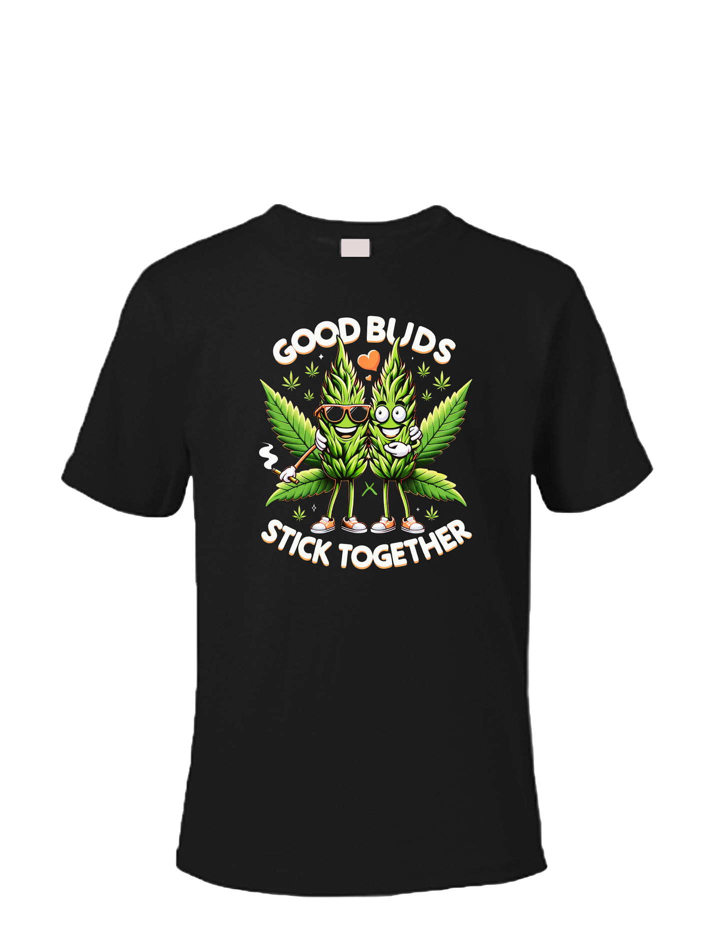 ENJOY LIFE T-SHIRT 100% PRESHRUNK COTTON- ENJOY LIFE. GOOD BUDS, STICK TOGETHER.