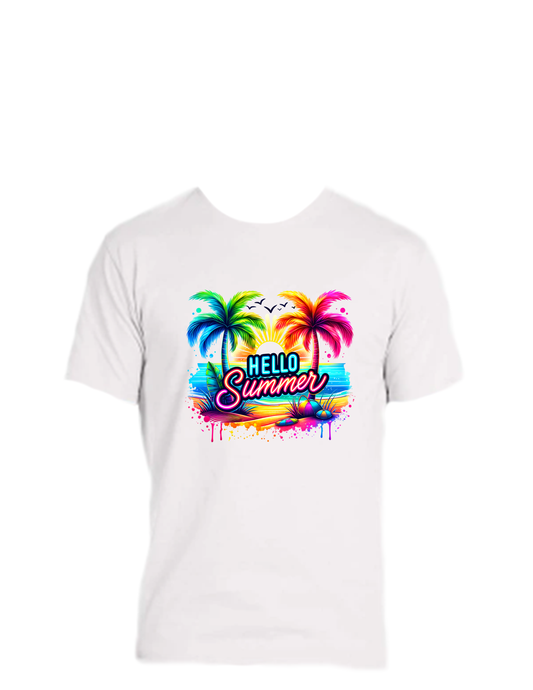 Short sleeve T-shirt UNISEX - 50%COTTON 50% POLYESTER. Enjoy Life. HELLO SUMMER.