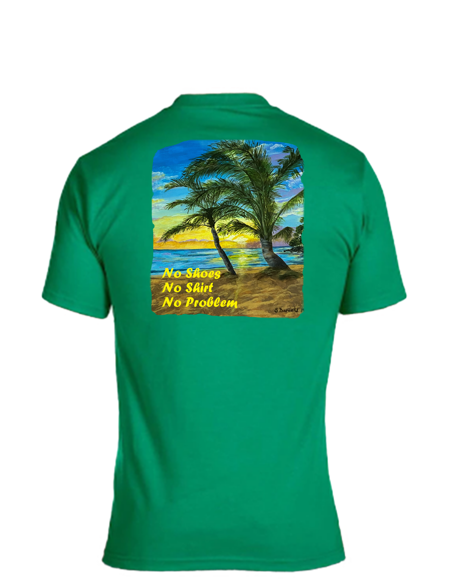 Short sleeve T-shirt UNISEX - 50%COTTON 50% POLYESTER. Enjoy Life. No Shoes, No Shirt, No Problem.