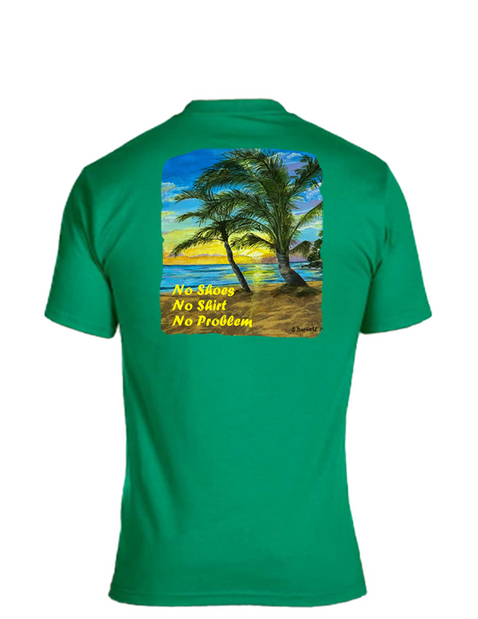 Short sleeve T-shirt UNISEX - 50%COTTON 50% POLYESTER. Enjoy Life. No Shoes, No Shirt, No Problem.