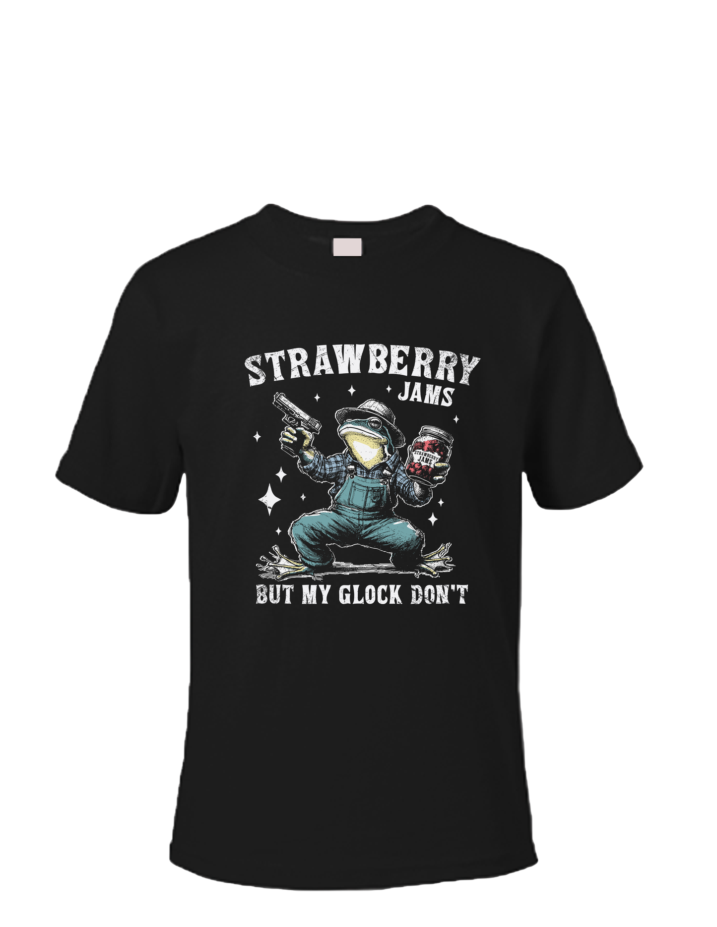 Short sleeve T-shirt UNISEX - 50%COTTON 50% POLYESTER. Enjoy Life. STRAWBERRY JAMS but MY GLOCK DON'T.