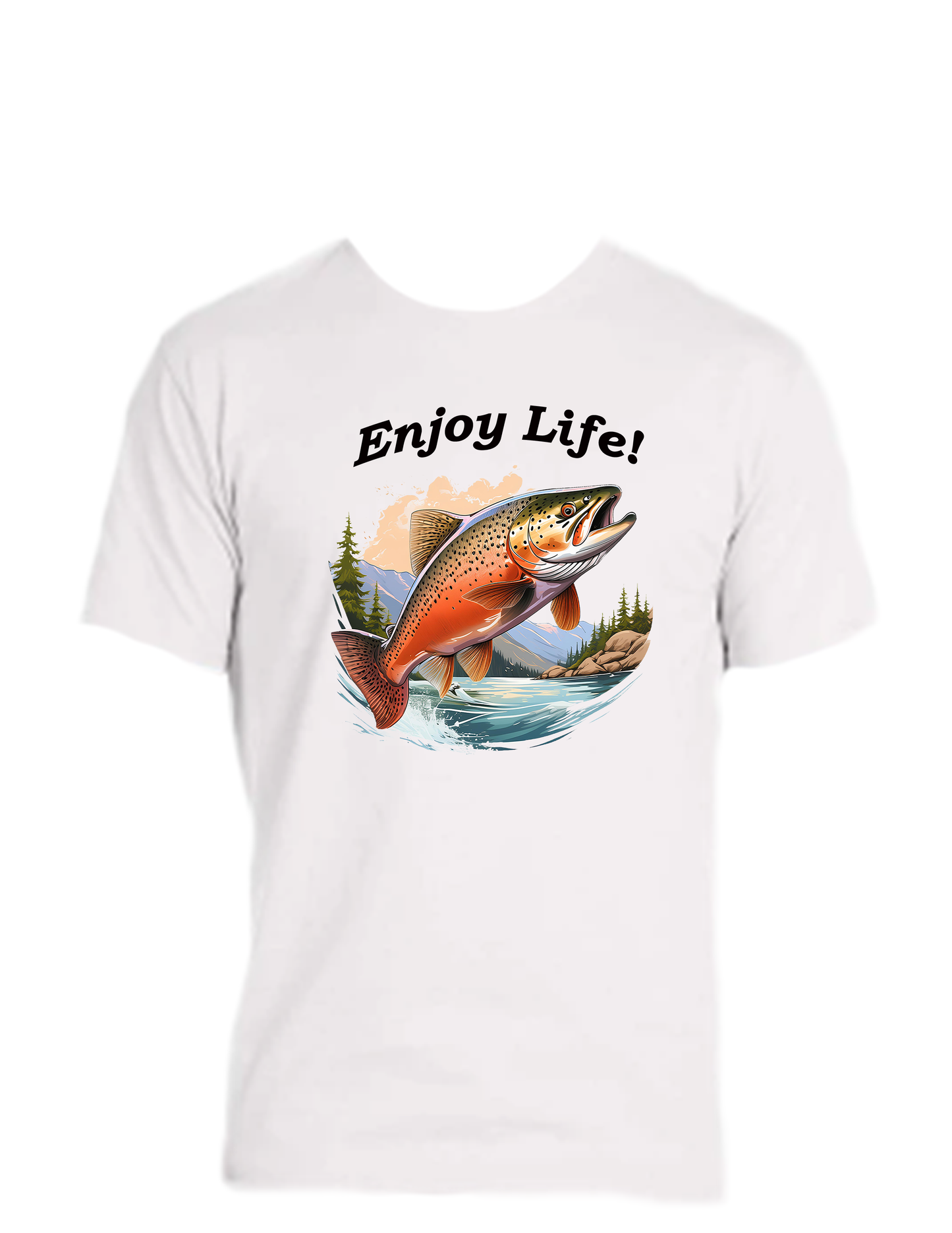 Short sleeve T-shirt UNISEX - 50%COTTON 50% POLYESTER. Enjoy Life. Trout shirt.