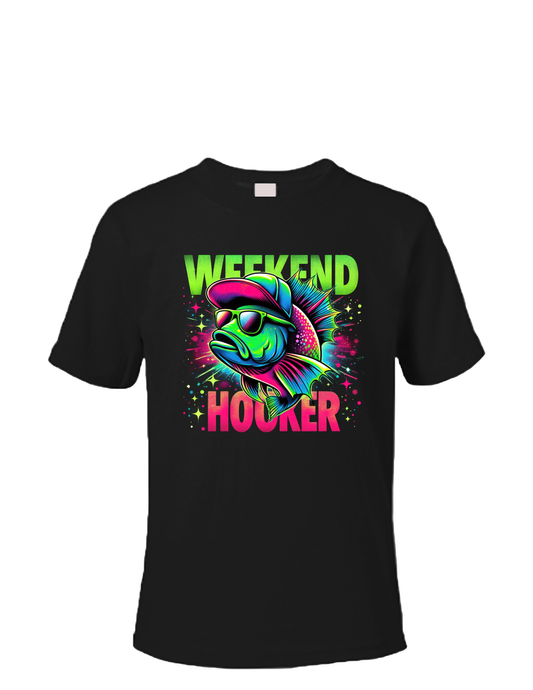 Short sleeve T-shirt UNISEX - 50%COTTON 50% POLYESTER. Enjoy Life. WEEKEND HOOKER.