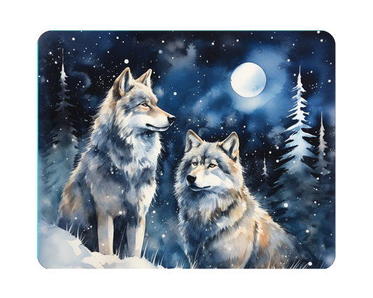 Man Cave - Garage - Bar, SIGNS. Wolves in the snowy moonlight.