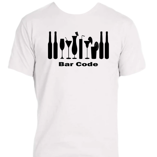 Short sleeve T-shirt UNISEX - 50%COTTON 50% POLYESTER. Enjoy Life. Bar Code.