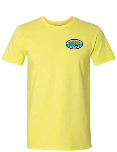 Enjoy Life T-shirt 100% Preshrunk Cotton- Beach Setting.