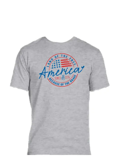 Enjoy Life T-shirt 50/50 Cot/poly-america Land of the Free
