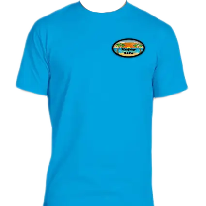 Enjoy Life T-shirt 50/50 Cot/poly - Caribbean Scene - 50%
