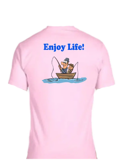 Enjoy Life T-shirt 50/50 Cot/poly - Man and Boy Fishing