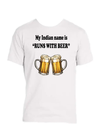 Enjoy Life T-shirt 50/50 Cot/poly-my Indian Name is Runs