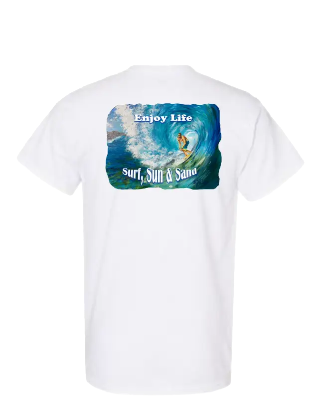 Enjoy Life T-shirt 50/50 Cot/poly-surf Sun and Sand - 50%