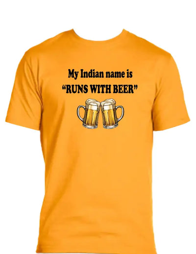 Enjoy Life T-shirt 50% Cotton Polyester - Runs with Beer