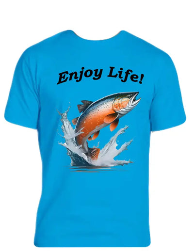 Enjoy Life T-shirt 50% Cotton Polyester - Salmon Shirt All