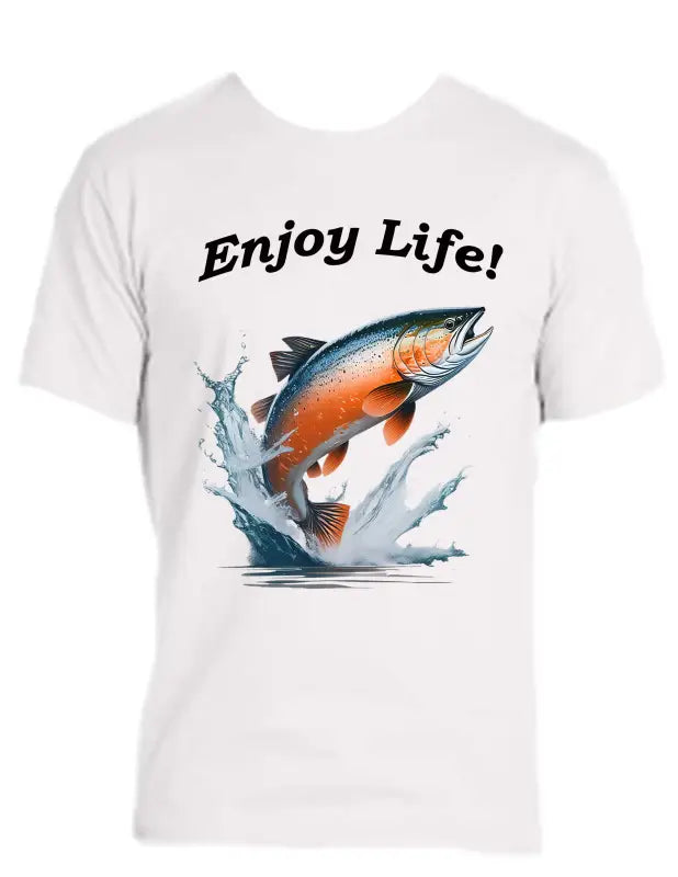 Enjoy Life T-shirt 50% Cotton Polyester - Salmon Shirt All
