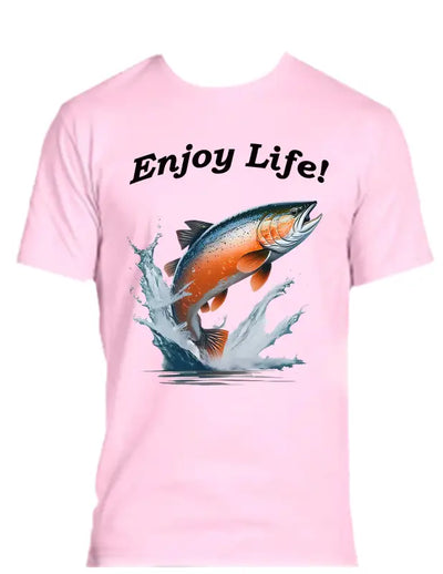 Enjoy Life T-shirt 50% Cotton Polyester - Salmon Shirt All