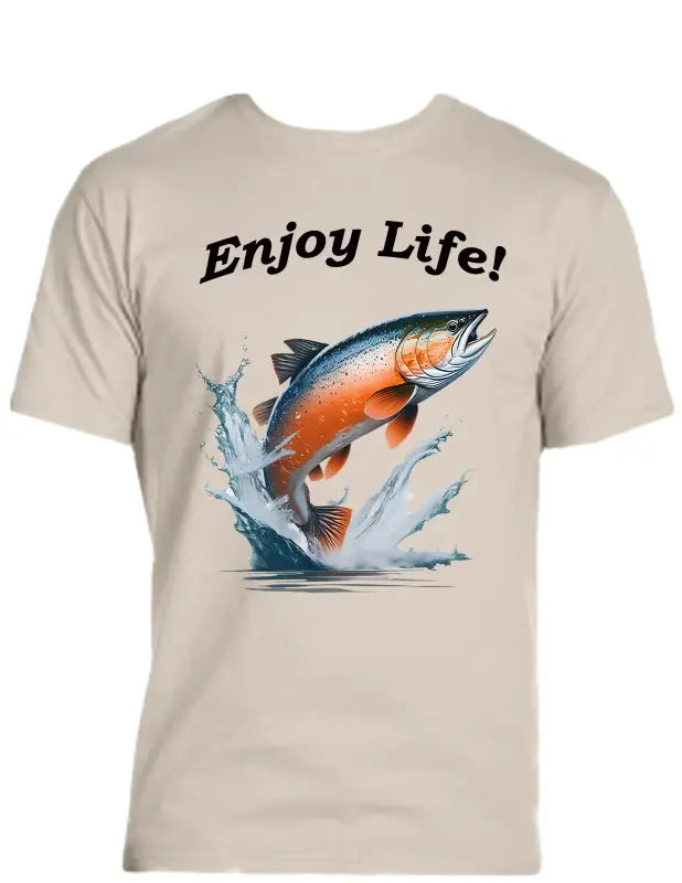 Enjoy Life T-shirt 50% Cotton Polyester - Salmon Shirt All
