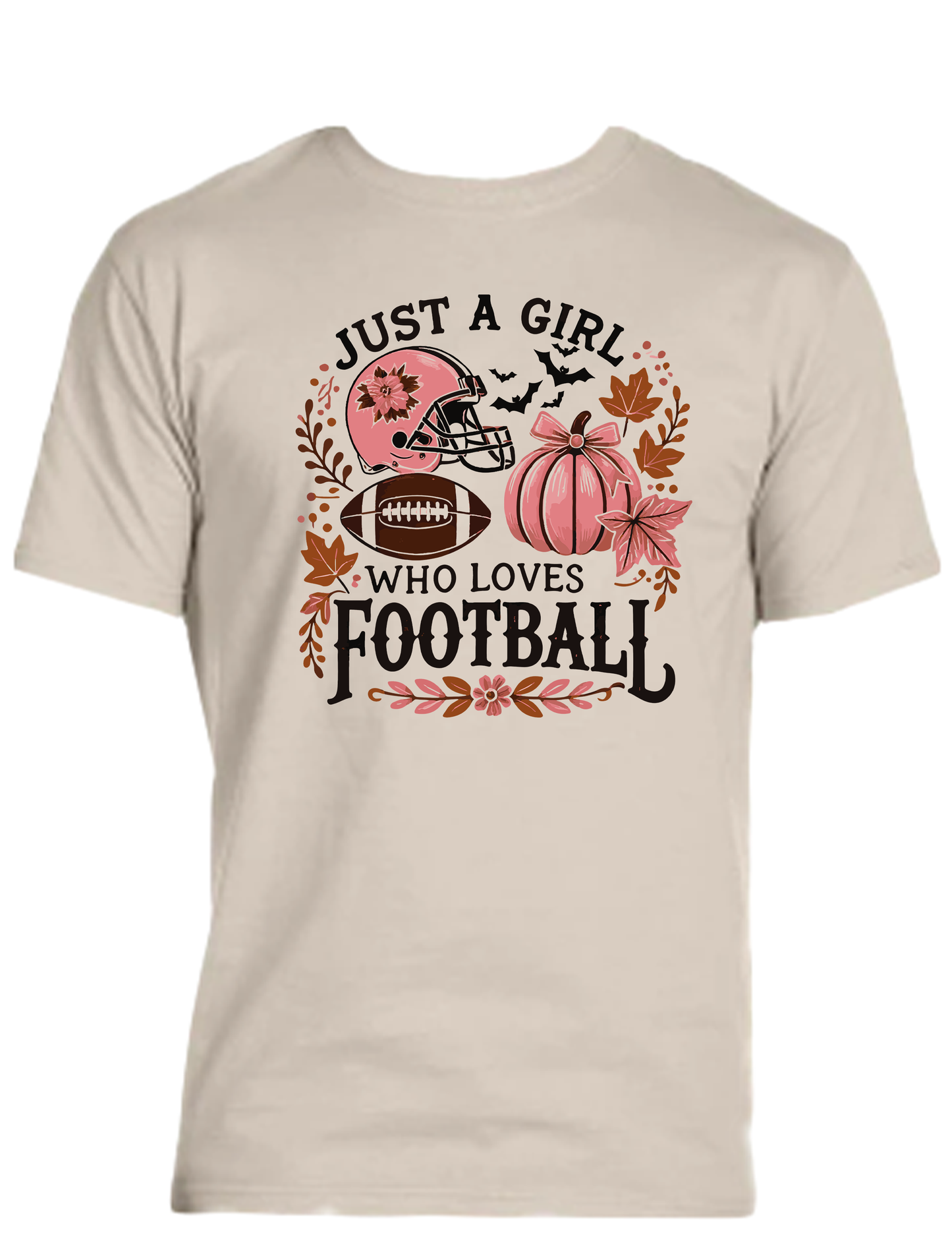 ENJOY LIFE T-SHIRT 100% PRESHRUNK COTTON - JUST A GIRL WHO LOVES FOOTBALL