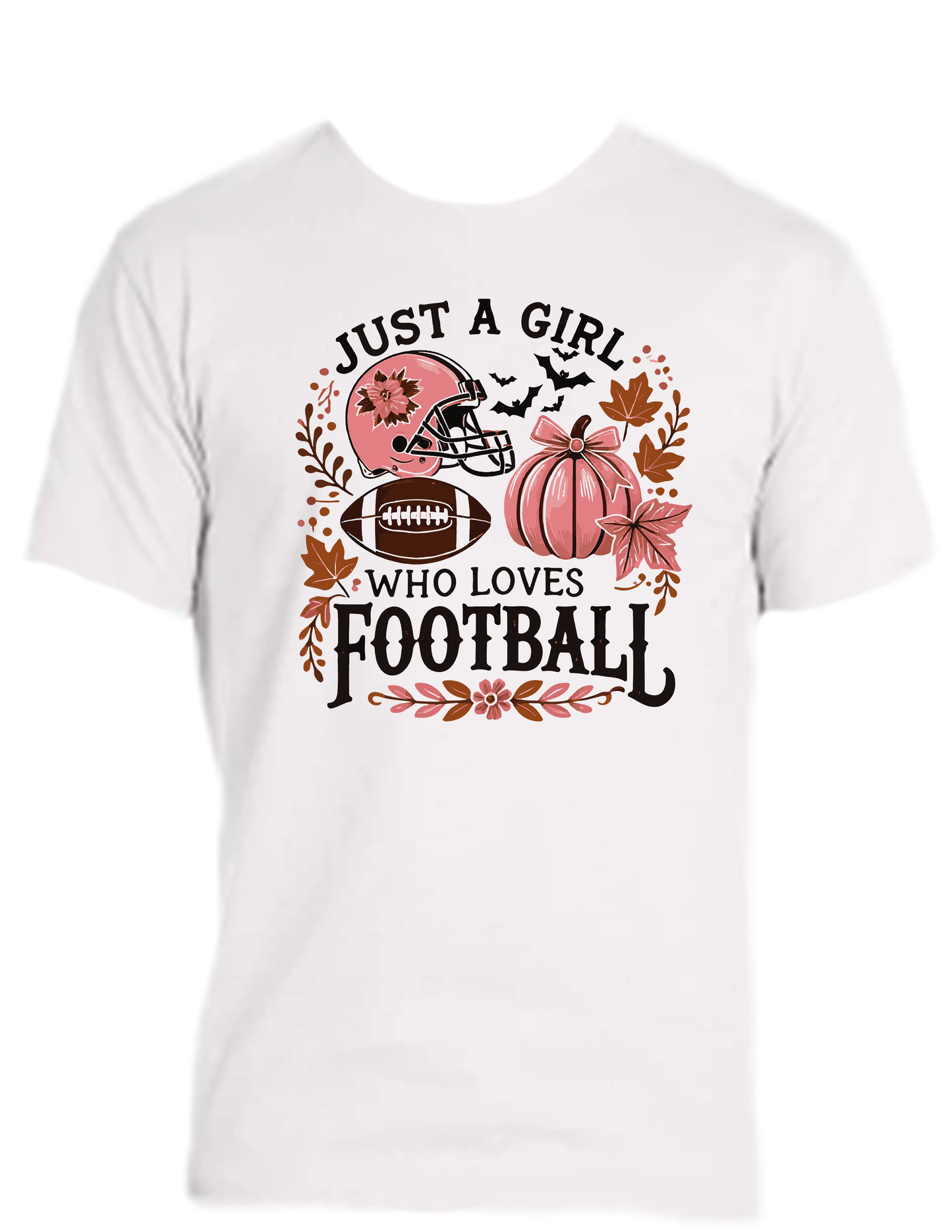 ENJOY LIFE T-SHIRT 100% PRESHRUNK COTTON - JUST A GIRL WHO LOVES FOOTBALL