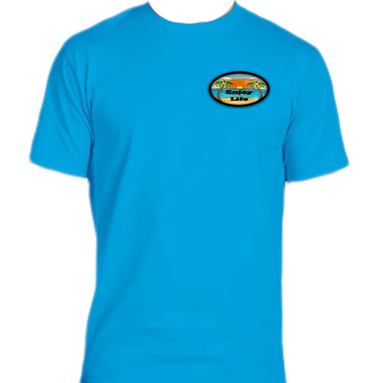 Short sleeve T-shirt UNISEX - 50%COTTON 50% POLYESTER. Enjoy Life. Caribbean Scene.